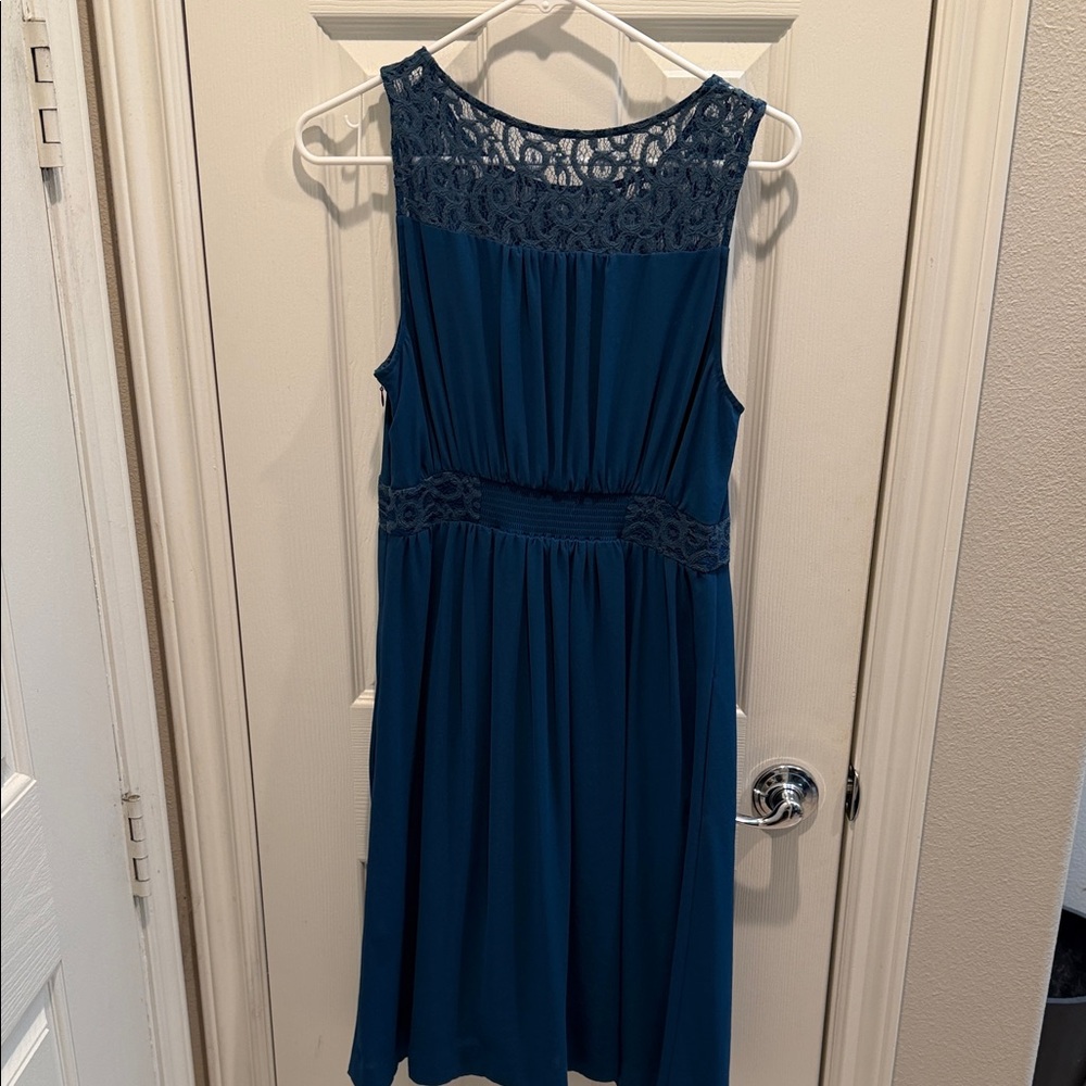 Anthropologie Blue Lace Midi Dress